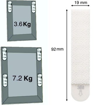 РАМКА COMMAND 3M БОЛЬШАЯ на липучке 4 КОМПЛЕКТА = 8 ШТ. 7,2 кг 17206