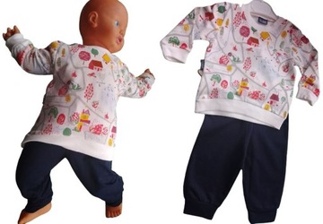 DRES DWUCZĘŚCIOWY KOMPLET BLUZA SPODNIE 68