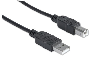 USB-кабель Manhattan USB A/USB B, 1 м, USB 2.0, черный