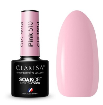 CLARESA PINK 510 LAKIER HYBRYDOWY BRUDNY RÓŻOWY
