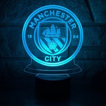 3D LED ночник MANCHESTER CITY FC + Пульт Дистанционного Управления