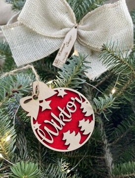 ДЕРЕВЯННАЯ БЕЗЕЛЕЦА С ЛЮБЫМ ИМЕНЕМ РОЖДЕСТВЕНСКАЯ ЕЛКА КУЛОН РОЖДЕСТВЕНСКИЙ ПОДАРОК