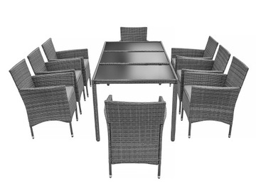 САДОВАЯ МЕБЕЛЬ ГАВАЙСКИЙ СТОЛ + СТЕКЛЯННАЯ СТОЛЕШНЯ НА 8 ЧЕЛОВЕК