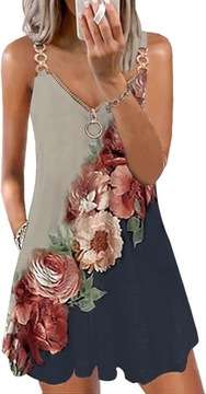 Damska sukienka plażowa z ramiączkami typu spaghetti, sukienki w stylu z L