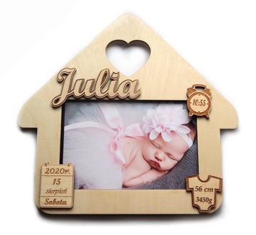 Каркас дома, подарок на крещение, сувенир с гравировкой.
