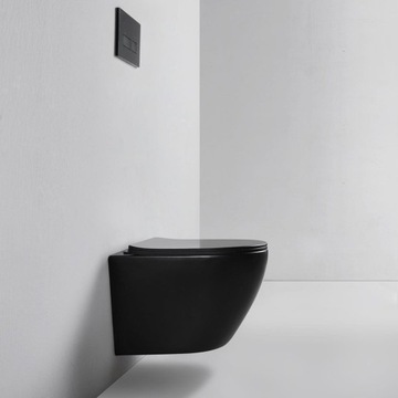 КОМПЛЕКТ ДЛЯ УНИТАЗА ВСТРОЕННОГО МОНТАЖА, ТОНКАЯ РАМКА, ЧАША ДЛЯ УНИТАЗА, ЧЕРНЫЙ, КОМПЛЕКТ 7-в-1