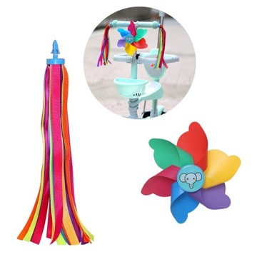 2 ШТ. ДЕТСКИЙ ВЕЛОСИПЕД ДЕКОР ЦВЕТНАЯ ЛЕНТА ВЕТРЯНАЯ МЕЛЬНИЦА УКРАШЕНИЕ ДЛЯ ДЕТЕЙ BO