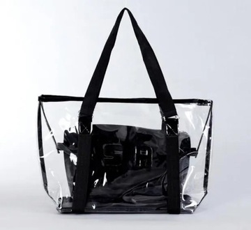 БОЛЬШАЯ СУМКА-ШОППЕР ПРОЗРАЧНАЯ СУМКА НА ПЛЕЧЕ СУМКА + КОСМЕТИЧЕСКАЯ СУМКА