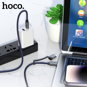 БЫСТРЫЙ КАБЕЛЬ USB TYPE-C USB-C — TYPE-C + iPhone 2in1 БЫСТРАЯ ЗАРЯДКА