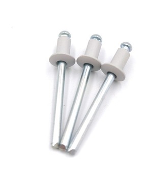 Nity zrywalne al/st 4.8x8 szare RAL 7035 100 szt