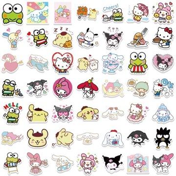 100 sztuk Sanrio Cartoon Kawaii Kuromi moja melodia naklejka na