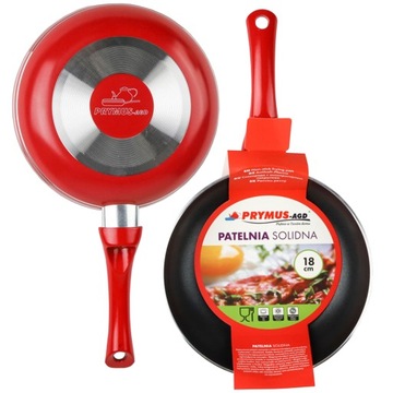 PATELNIA SOLIDNA 18 CM ALUMINIOWA GAZ PŁYTA GRZEWCZA DO SMAŻENIA NON STICK