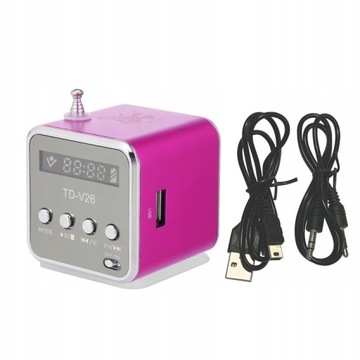 ПОРТАТИВНЫЙ АККУМУЛЯТОРНЫЙ FM-РАДИО СО СВЕТОДИОДНЫМ ДИНАМИКОМ, РОЗОВЫЙ