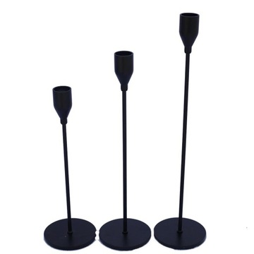 1 Set Black Candle Holders Set for Wedding Coffee Table Decorative