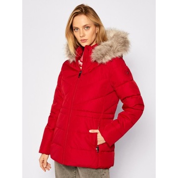 TOMMY HILFIGER kurtka zimowa płaszcz czerwona 40 L