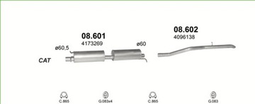 Глушители Ford Transit двиг. 2.0 дизель 00-06 +установить