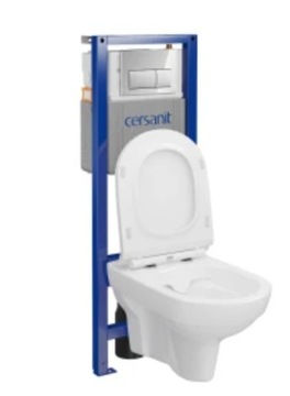 ZESTAW PODTYNKOWY WC CERSANIT PRZYCISK CHROM Z DESKĄ WOLNOOPADAJĄCĄ