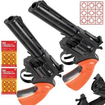 2x PISTOLET REWOLWER NA KAPISZONY HUKOWY SPŁONKA NABOJE SPŁONKA 144 STRZAŁY