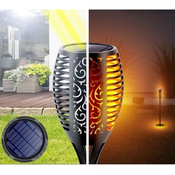 СОЛНЕЧНАЯ ЛАМПА ФАКЕЛ СОЛНЕЧНЫЕ ЛАМПЫ ДЛЯ САДА ПЛАМЯ ОГОНЬ LED 4 ШТ.