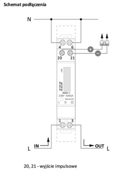 Счетчик электроэнергии 1-фазный 45А MID WZE-1