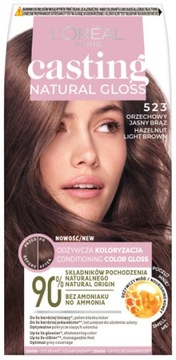 LOreal Casting Natural Gloss 523 Orzechowy Brąz