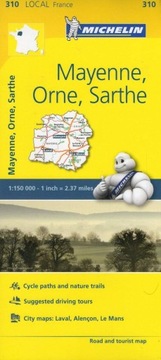 MAYENNE ORNE Francja mapa drogowa