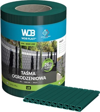 TAŚMA OGRODZENIOWA 19x50 OSŁONA NA PŁOT OGRODZENIE PANELOWE ZIELONA