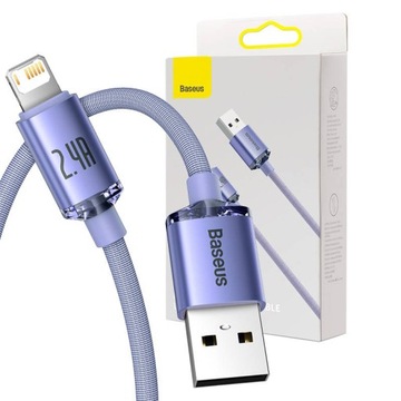 BASEUS MOCNY KABEL DO IPHONE USB DO LIGHTNING SZYBKIE ŁADOWANIE 2.4A 2M