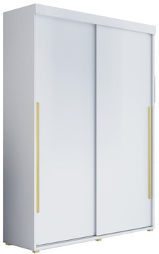 Szafa przesuwna SLIM 150 x202cm pakowna biała + złoto