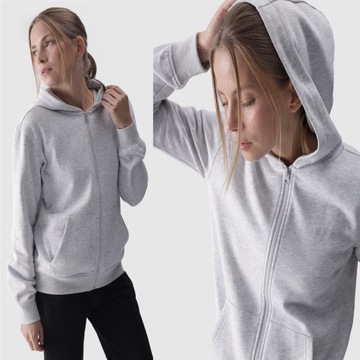 BLUZA DAMSKA XL 4F ROZPINANA Z KAPTUREM BASIC TSWSF1467 AW24