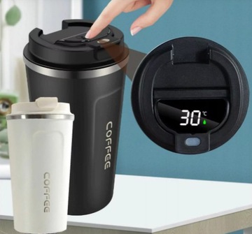 KUBEK TERMICZNY TERMOS 510 ML NA KAWĘ HERBATĘ WYŚWIETLACZ EKRAN LCD SMART