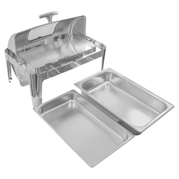 Podgrzewacz stołowy do potraw GN 1/1 pokrywa Roll-Top z wizjerem 9L Mega-M