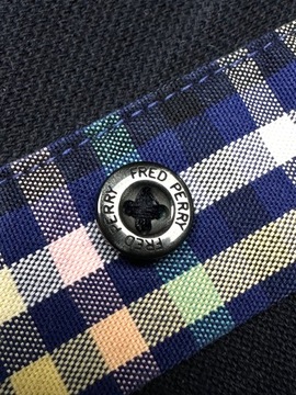 FRED PERRY Koszulka Polo Męska Slim Fit Logowana Kołnierzyk w Krateczke XL