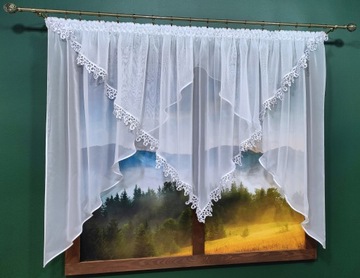 ГОТОВАЯ ШТОРА ВУАЛЬ ГИПУРА КРУЖЕВНАЯ 600х150