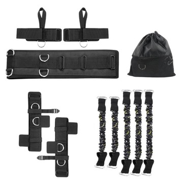 Boxing Resistance Training Exercise Band Kit for Speed Agility 200lbs Black