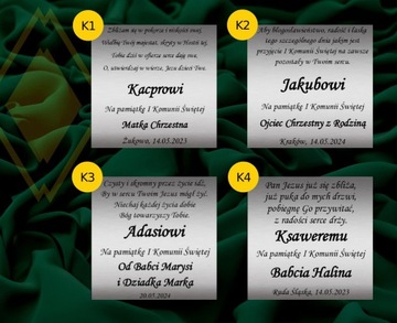 Srebrna Ramka na zdjęcie PAMIĄTKA KOMUNII Z Grawerem