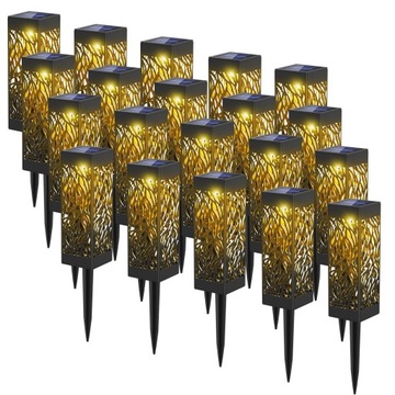 LAMPY SOLARNE ZESTAW 20 SZT LAMPKI LED OZDOBNE z wbijana słupek