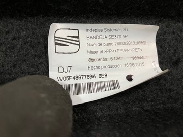 POLIČKA DESKA KUFRU SEAT LEON 3 III 5F HB 5D 5F4867769A