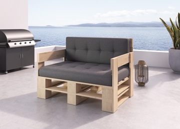Ławka ogrodowa Ławka z palet Fotel drewniany (SOFA_120x80_30_N)