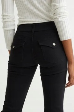Spodnie z diagonalu Flared Jeans Fit H&M r.44