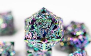 НАБОР «РАДУЖНЫЙ ДРАКОН» ИЗ 7 МЕТАЛЛИЧЕСКИХ КУБИКОВ ДЛЯ РПГ