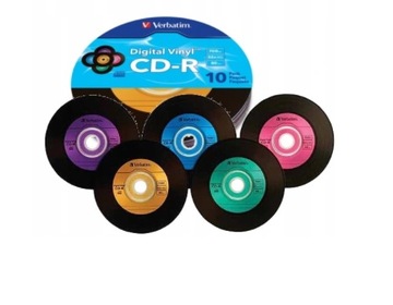 Płyty Verbatim CD-R Vinyl Kolor 700 MB 10szt Audio
