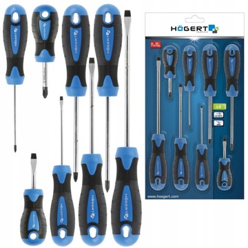 НАБОР ОТВЕРТОК HOGERT 8 ​​шт. ТОРЦЕВЫЕ КЛЮЧИ ИНСТРУМЕНТЫ 1/4,3/8,1/2 дюйма 222 шт.