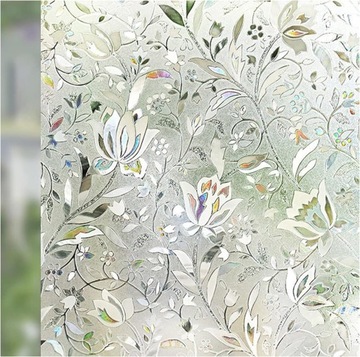 SAMOPRZYLEPNA FOLIA NA SZYBĘ OKIENNA WITRAŻOWA DEKORACYJNA KWIATY 60*200cm
