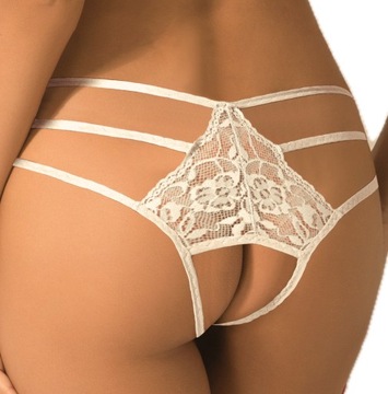 Erotyczne majtki z dziurką otwarte koronkowe Figi sexy Paseczeki XXL 44