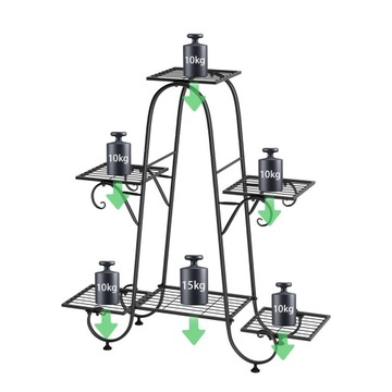 Zagęścić Czarny loft nowoczesny stojak na kwiaty