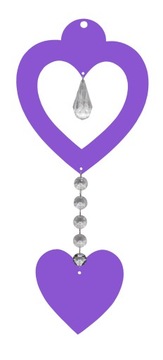 Z16b Zawieszka ozdoba ażur serce kryształ czerwony