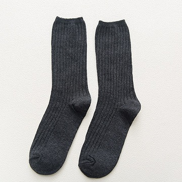 Solid For Women Socks Crew Middle Tube Cotton