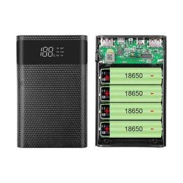 PAFT PowerBank 4x 18650, 2 x USB A Micro USB USB-C с дисплеем
