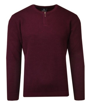 Bordowy Wełniany Sweter VIP STENDO 3XL